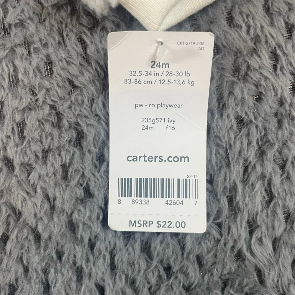 NWT Carter's Baby Girls' Sherpa Neck Crew Pullover White Size‎ 24 Months